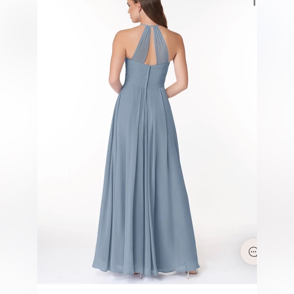 Azazie Blue Halter Maxi Dress - Picture 2 of 4